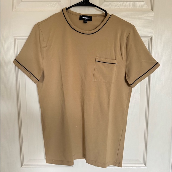 Express Men's Tan Short Sleeve T-Shirt - Picture 1 of 3